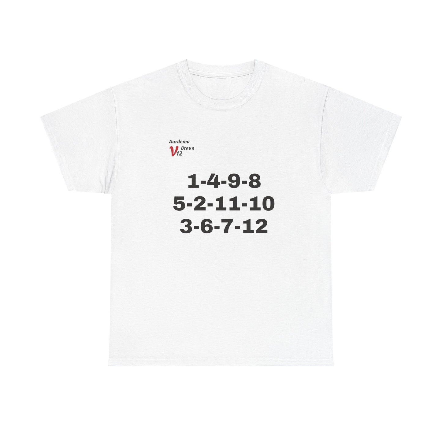 Aardema Braun V12 Firing Order Heavy Cotton Tee